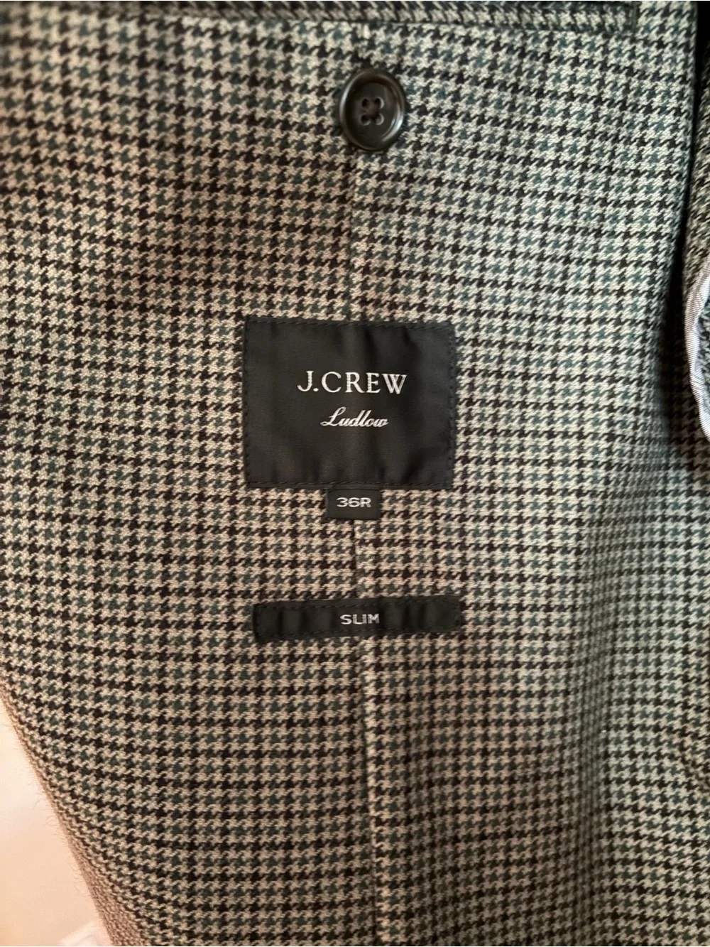 J. Crew Men's Houndstooth Two-Button Blazer - Brown and tan